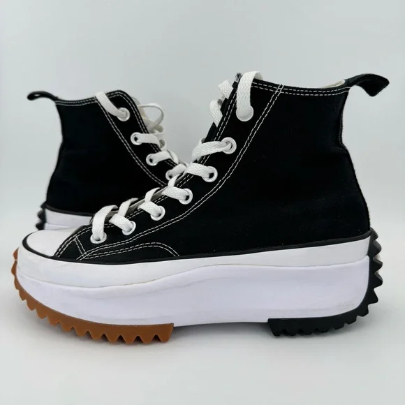 Converse Run Star Hike Canvas Platform Lugged High Top Sneakers Black W 7.5 M 6 - Picture 3 of 15